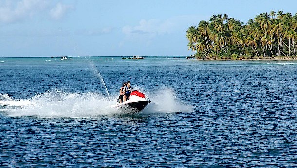 More traditional speed on a jet ski. Photo: Tobago House of Assembly