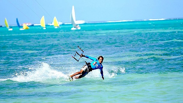 Getting an angle on kite surfing. Photo: Tobago House of Assembly