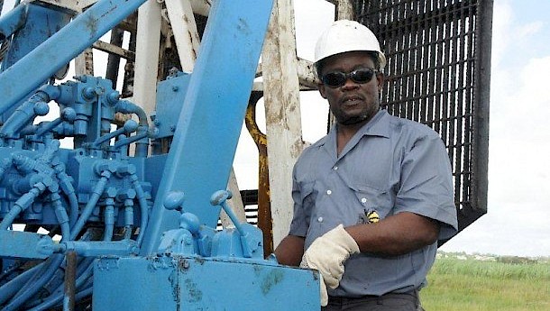 A worker on a Barbadian oil rig. Photo: BNOC