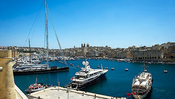Looking out onto the harbour from Fort St Angelo. Photo: Malta Tourism Authority