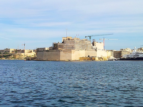 Fort St Angelo viewed from the harbour